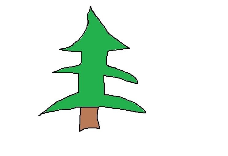 Ёлка сибирская. Рисовал сам. В графическом редакторе Paint.