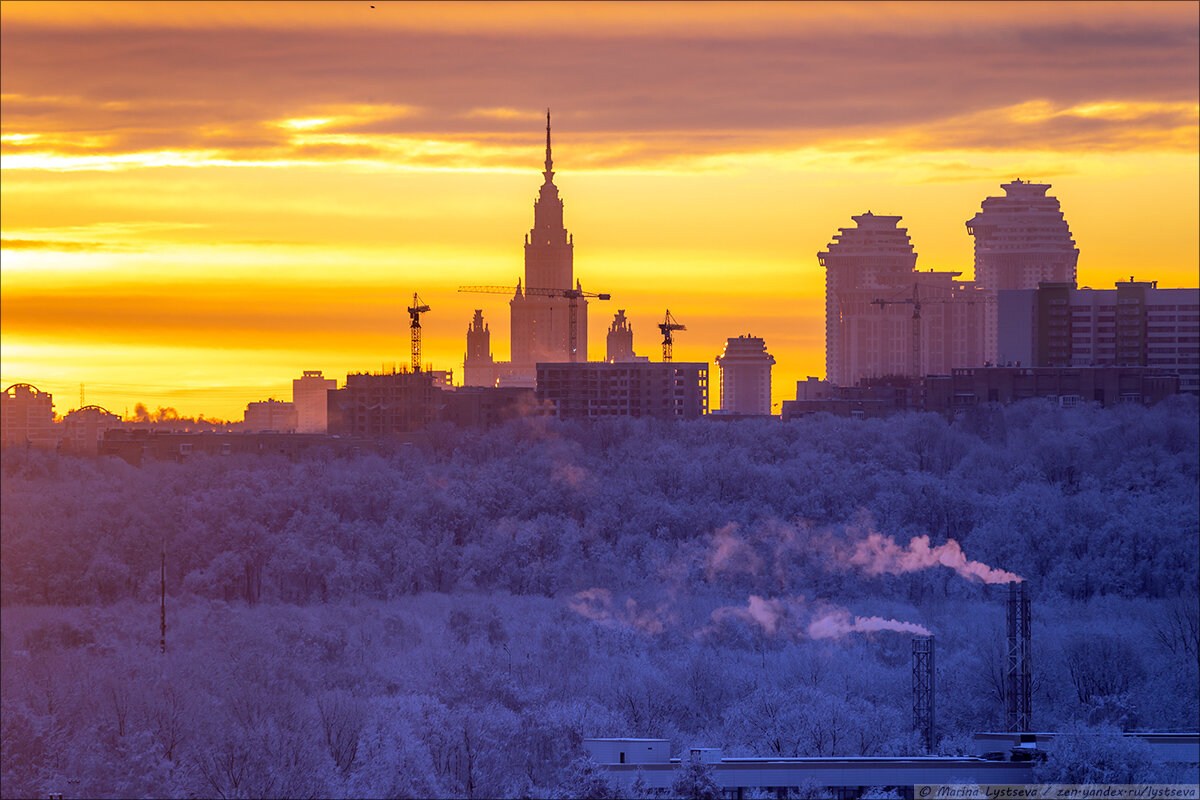 Зима рассвет москва