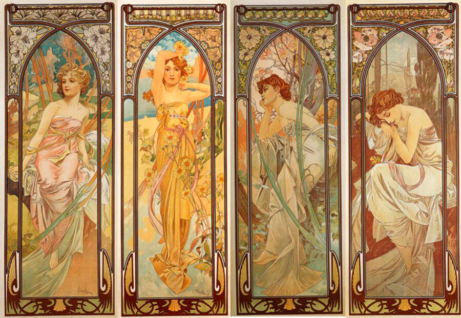 Альфонс Муха. Четыре времени суток, 1896