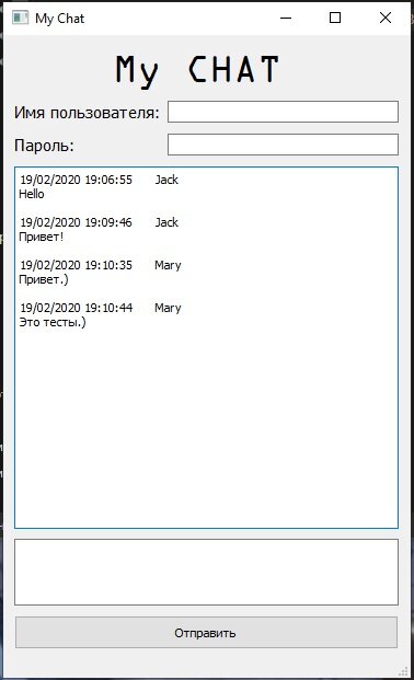 Интерфейс моего чата (Реальность)