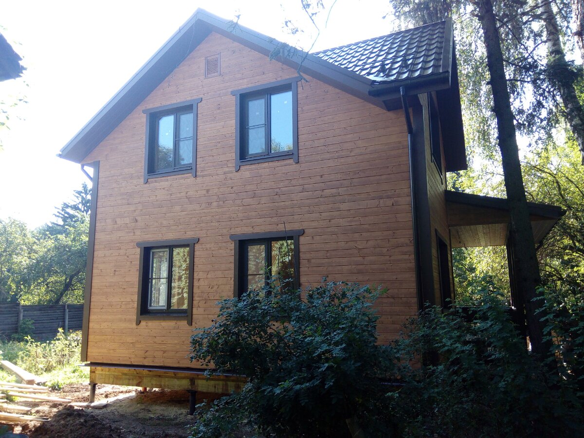 Имитация бруса под лаком с колером "мед"