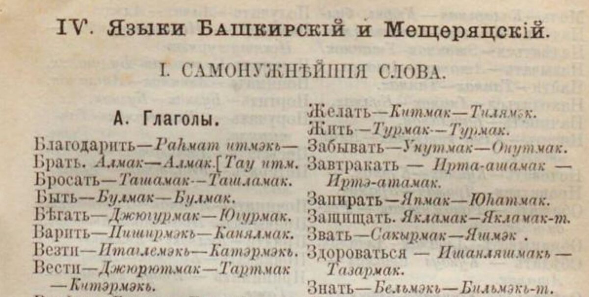 Мишарский язык, равно как и башкирский в Российской Империи был в ходу. Словари и разговорники это учитывали.