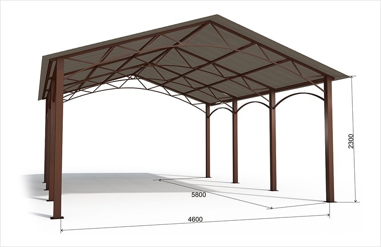 Как сделать навес для автомобиля из поликарбоната и металлопрофиля