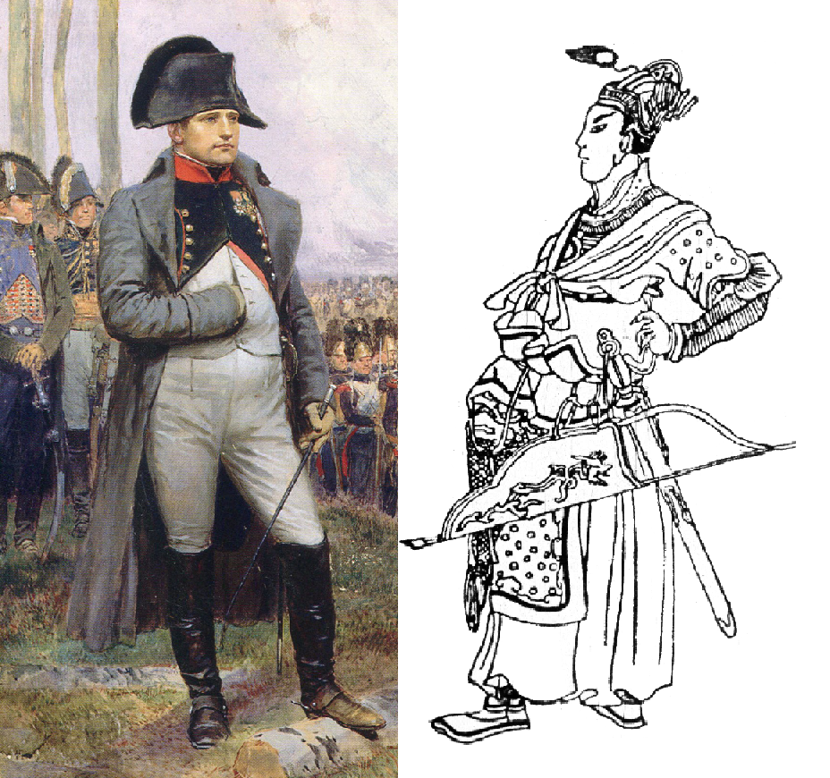 Наполеон (с картины Детайля, ок. 1900 года) и Батый (с рис. XIV века).