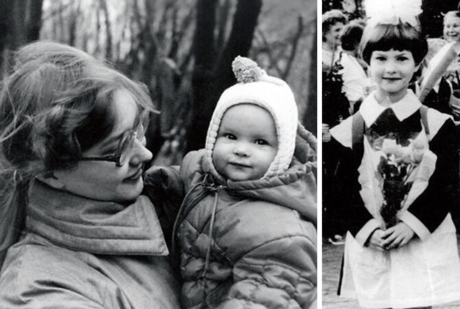 Светлана Иванова в детстве. Справа с мамой