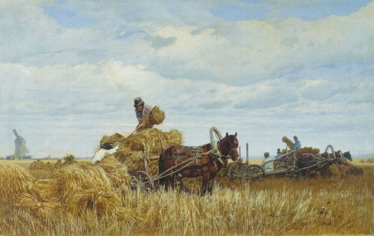 Петр Грузинский "Уборка хлеба", 1883 год.