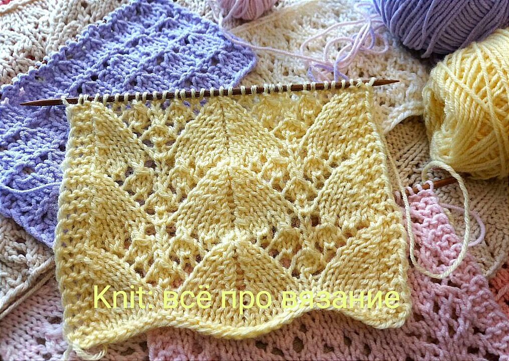 Ажурный узор спицами. 