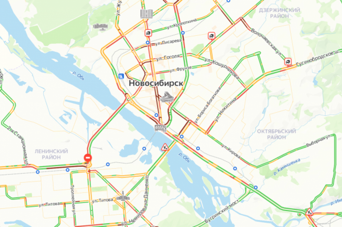 Карта пробок в новосибирске сейчас