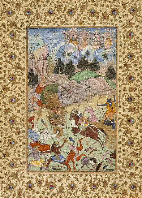 Прадьюмна убивает Шамбару. Изображение collectionsonline.lacma.org