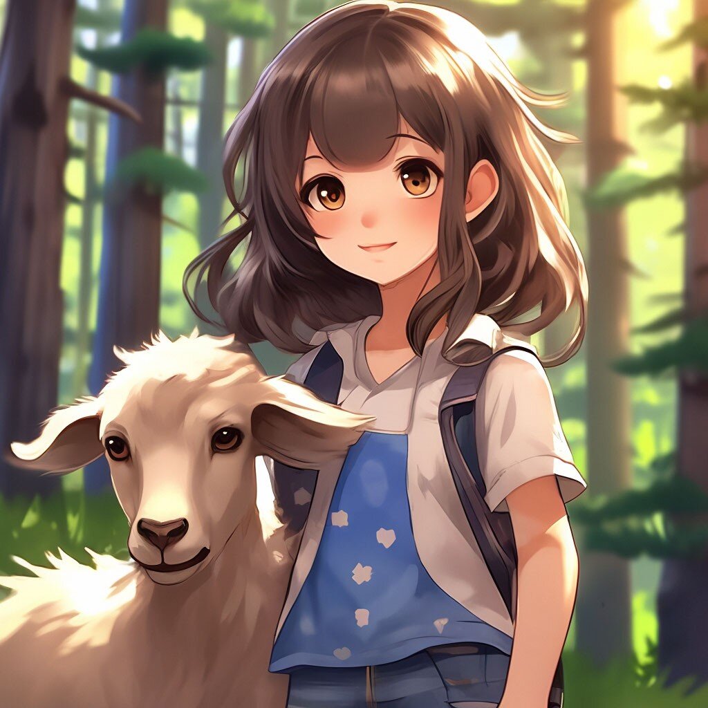 Ю и козочка "Синица" ( нейросеть) 