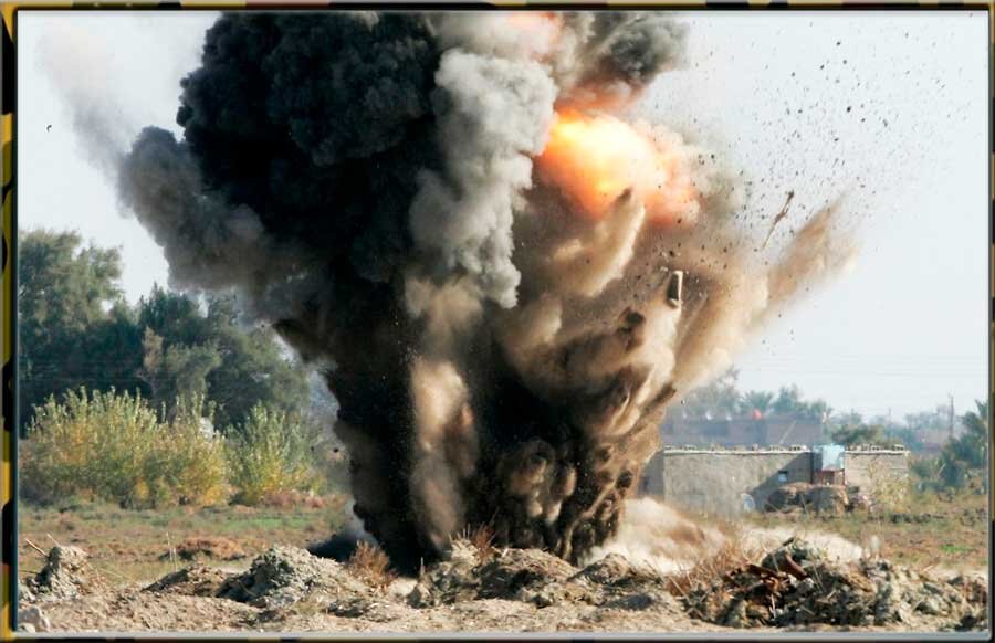 Взрыв противопехотной мины