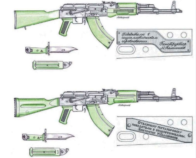 Чертеж автомата калашникова с размерами