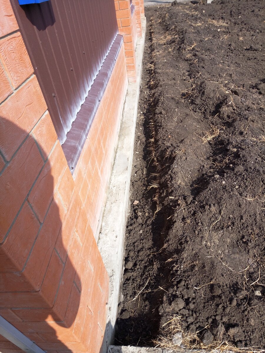 Очистила тщательно бетонную поверхность и верхние ряды кирпичей