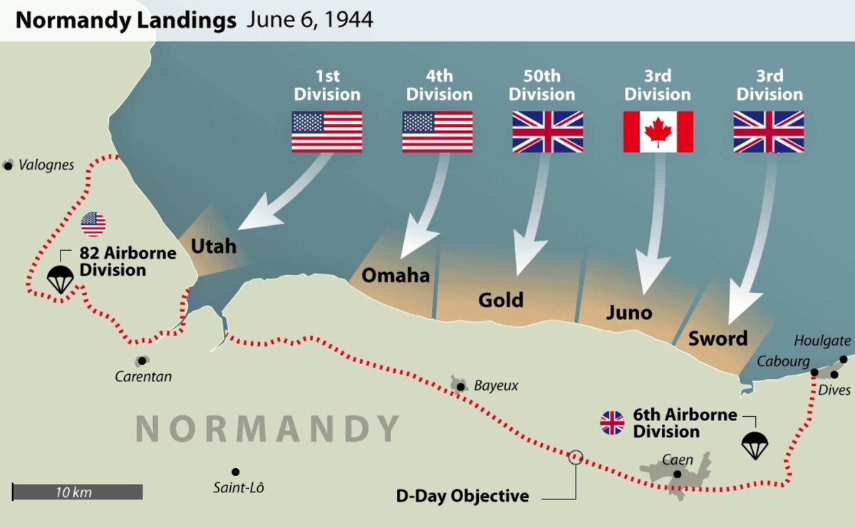 Нормандская операция 1944 карта