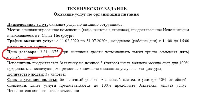 Тех.задание от заказчика