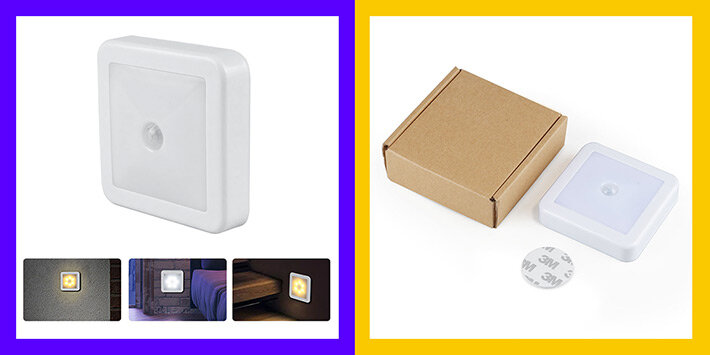 Светильник-ночник с датчиком движения и питанием от батареек