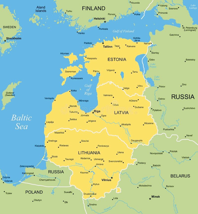 Политическая карта прибалтики