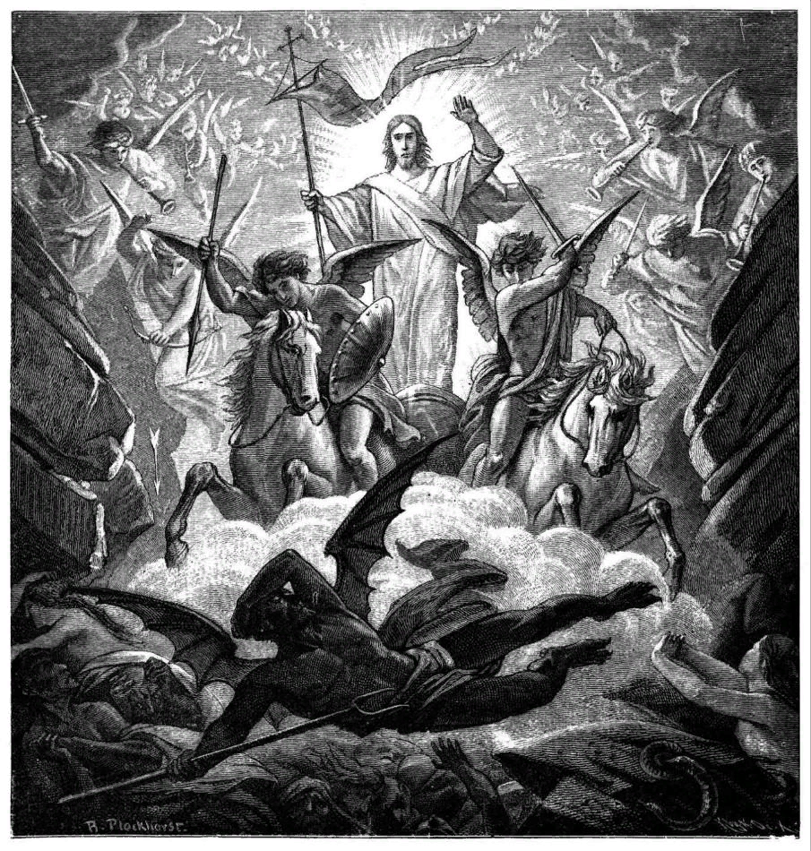 Восставшие павшие. Битва Иакова с ангелом Делакруа. Битва воинства Архангела Михаила.
