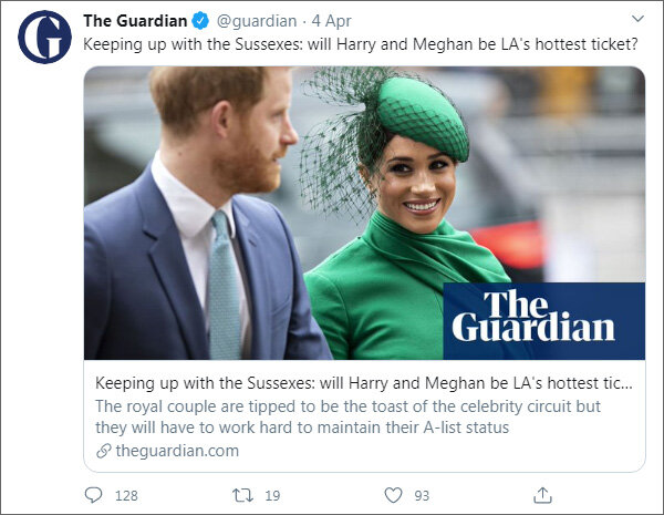 Анонс статьи Миранды Брайант в твиттере The Guardian (https://twitter.com/guardian)