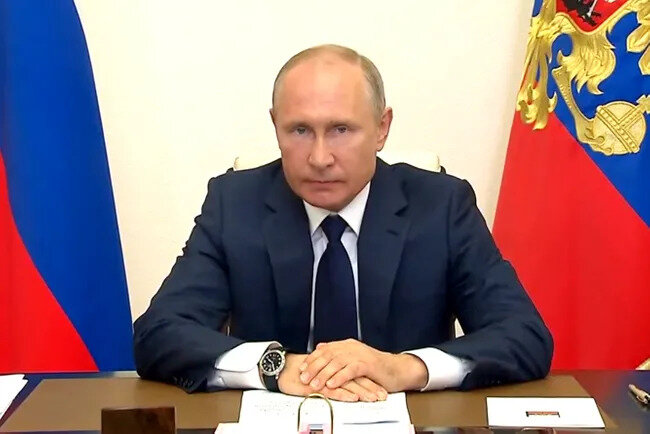 Скриншот из выступления В.В.Путина 