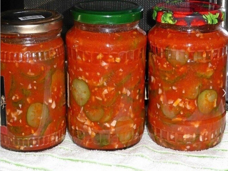 Салат из огурцов в томатном соусе на зиму - пошаговый рецепт с фото на Готовим дома