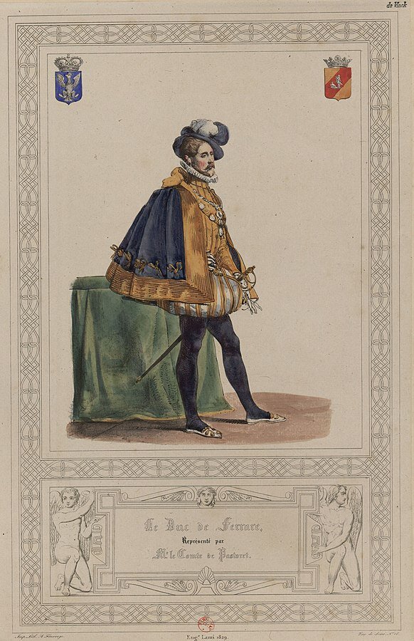 Граф де Пасторе в образе герцога Феррарского, Эжен Лами, 1829. (сс) Wikimedia Commons