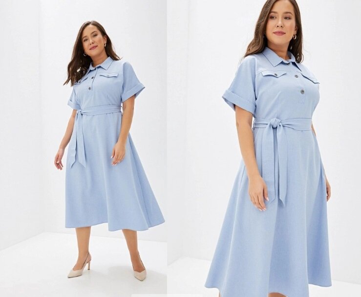 Голубое Платье Большого Размера фото 15