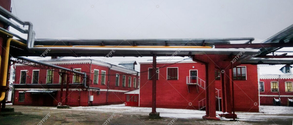 Теплотрасса, заизолированная минераловатными цилиндрами XOTPIPE SP-100 ME