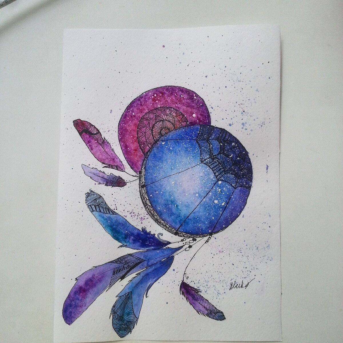 Рисование цветов космос