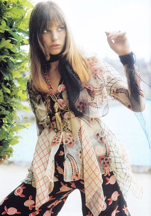 Jane Birkin for Ossie Clark and Celia Birtwell 1970s.