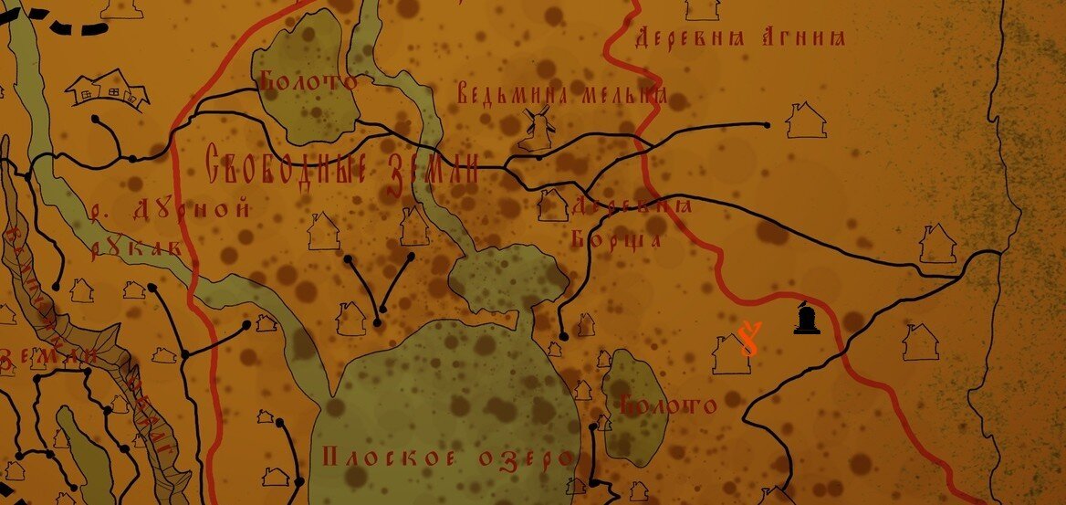 Место действия помечено на карте