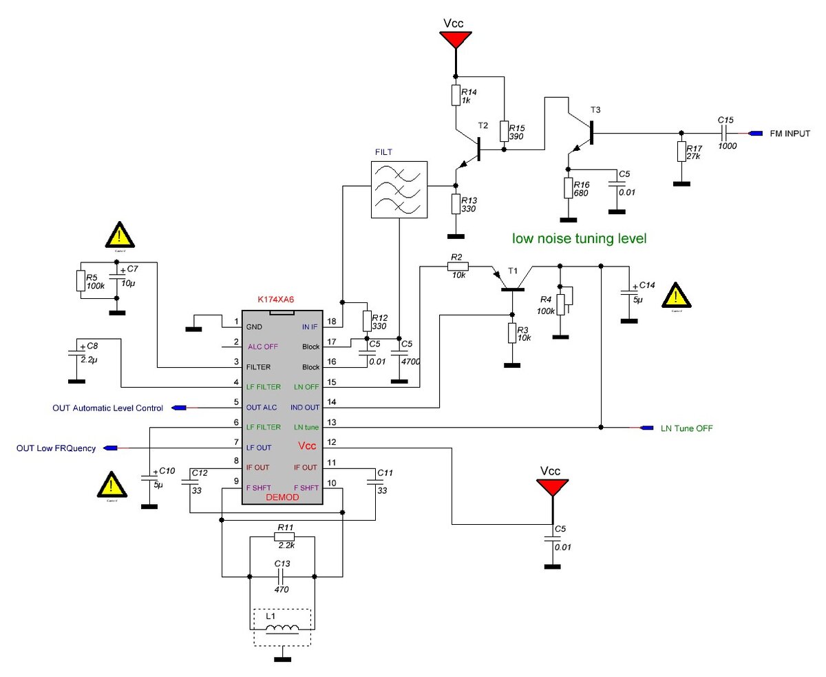 Схема FM демодулятора приемника VEF-216
