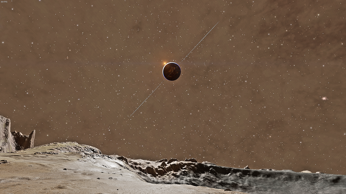 Вид со спутника на аммиачную планету