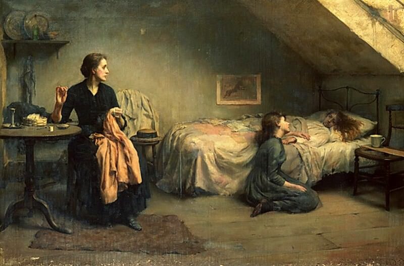 Держите для вдохновения. Картина Томаса  Бенджамин Кеннингтона. 1888 год.