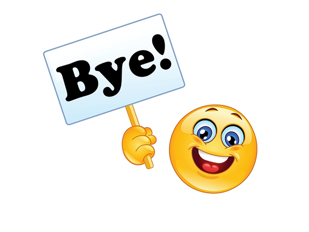 Was good bye. Смайлик пока. Смайлик прощания