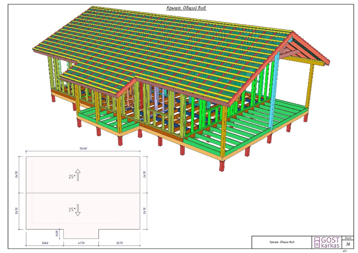 крыша общий вид