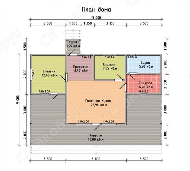 Планировка каркасного дома Карелия 2020 Д-4 