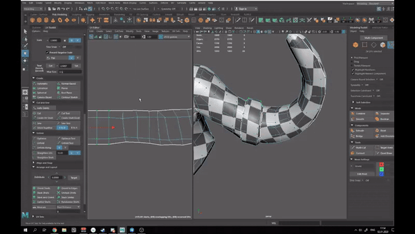 Функция Straighten UVs искажает треугольные шелы.