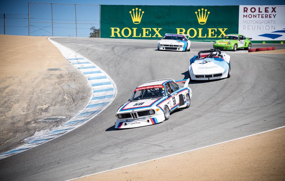Классические BMW и Porsche на Laguna Seca Rolex Reunion.