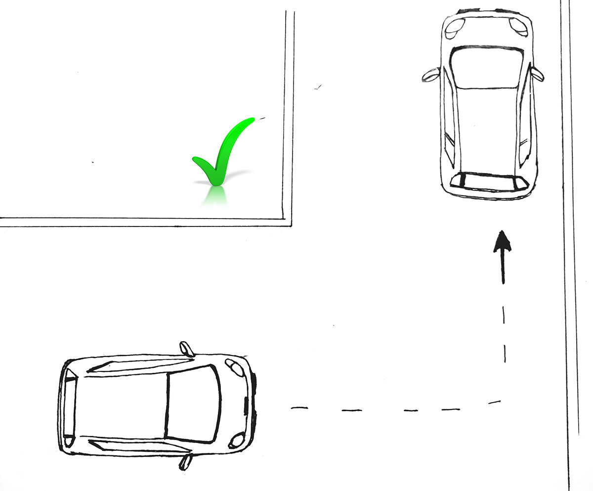 Схема поворота по широкому радиусу
