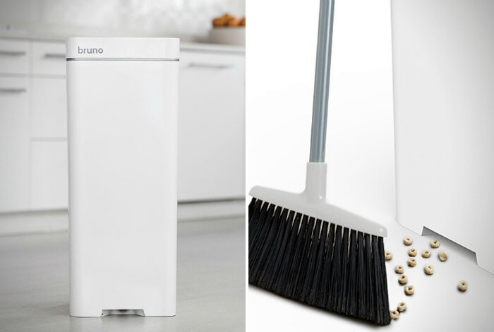 
Ведро со встроенным пылесосом.
Мусорное ведро со встроенным пылесосом, который в момент втягивает мусор, как только он появляется в поле зрения датчика.
