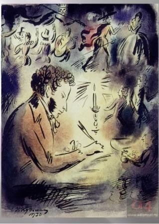 Н.Кузьмин. Пушкин в Болдине. 1930.