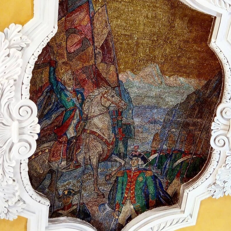 Панно "Александр Суворов" на станции московского метро "Комсомольская-кольцевая" 