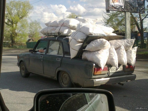 "Дважды ездят только слабаки". Как вам такая нагрузка? (фото: pikabu.ru пользователь - slash58) 