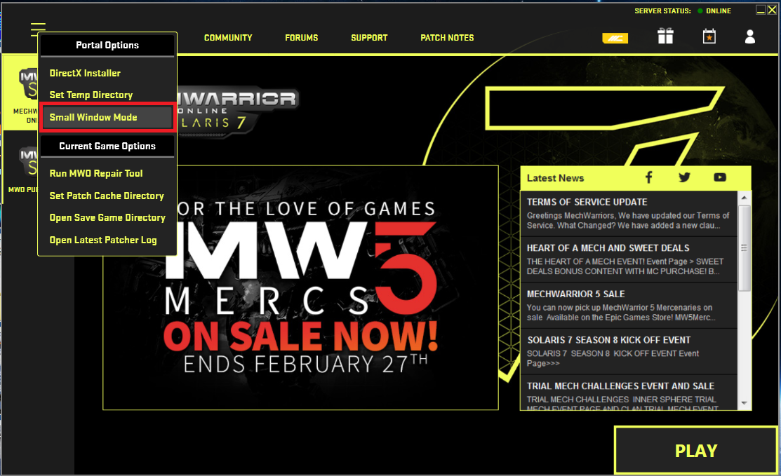Перевод загрузчика в режим маленького окна