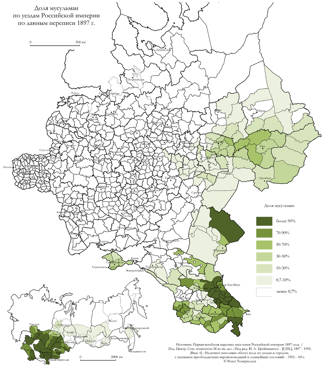 Карта россии 1897 года