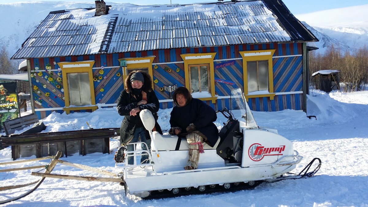 С Володей на снегоходе