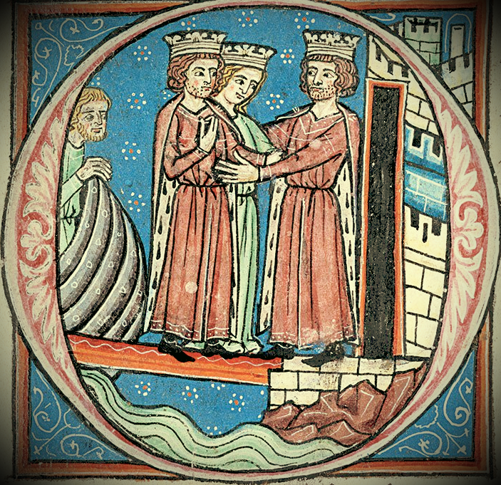 Ричард I и Джоанна встречают короля Франции Филиппа II Августа 