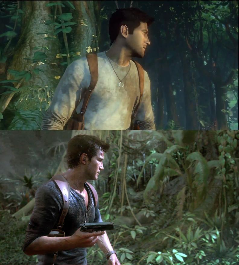 Графическая разница между первой и последней частью Uncharted