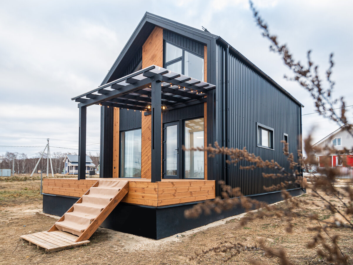 Дом по проекту Барнхаус 7, построенный в КП Авангард